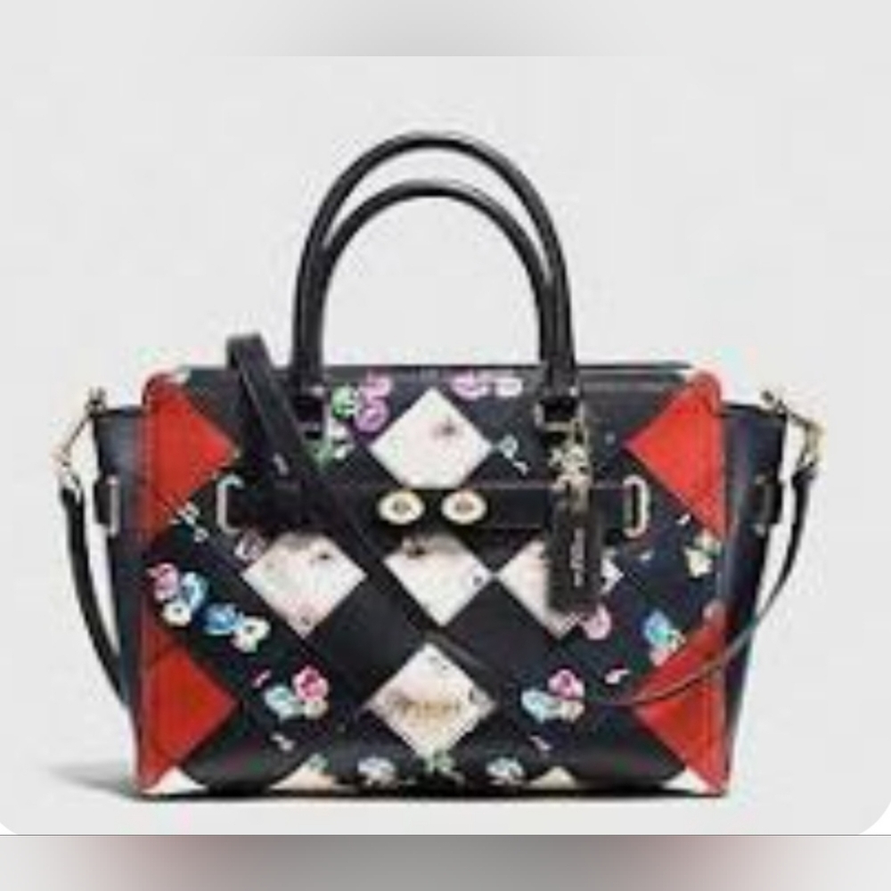 COACH BLAKE CARRYALL IN PRINTED PATCHWORK LEATHER GOLD/MULTI EXCELLENT CONDITION